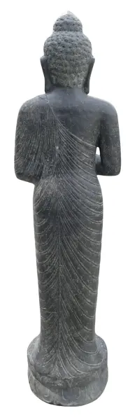 Product image 4 of the product “Standing Buddha, India, 158 cm height, cast stone, handcrafted & coloured 158 cm”